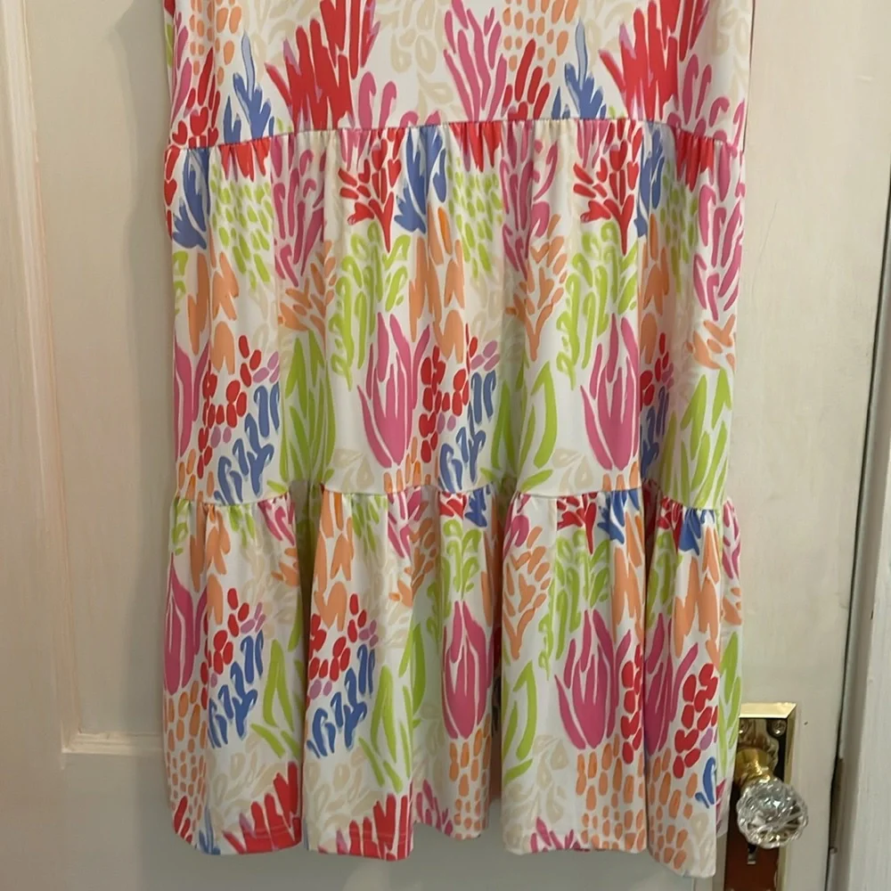 SOLD. New Mary Square Newport Dress Coral Cove White UPF 50 size Medium - Picture 10 of 16